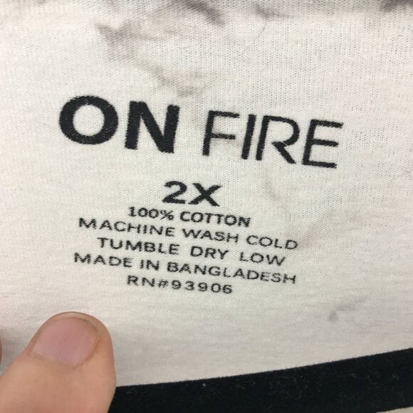 On Fire religious tie dye ruched side long sleeve t-shirt size 2X - Picture 4 of 5